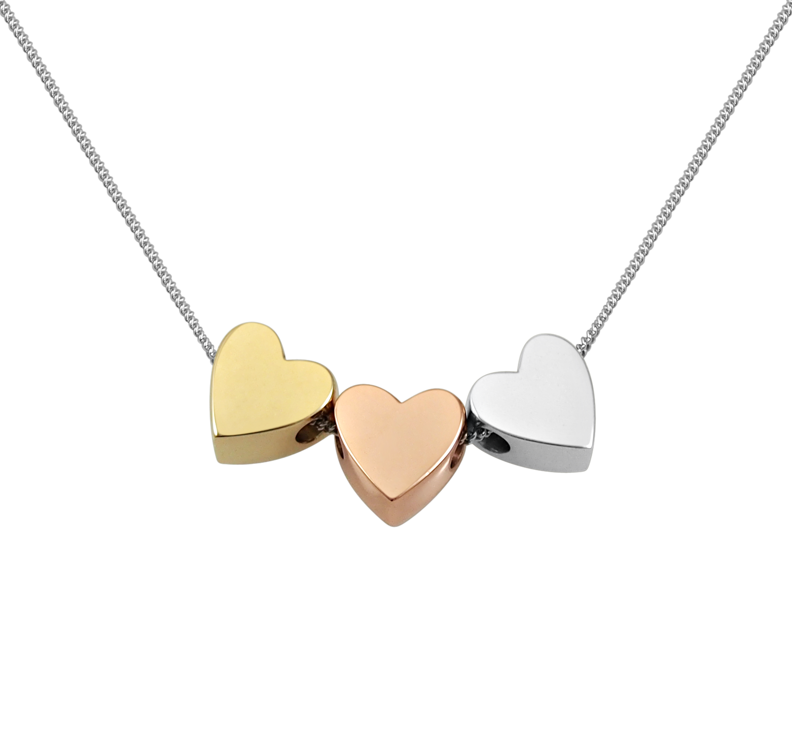 WITH LOVE Sterling Silver Heart Slider Pendant | Handmade Hallmark